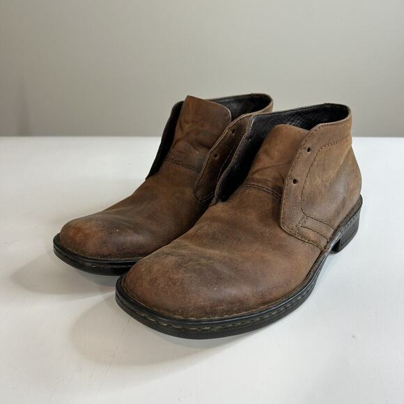 Born Chukka Brown Leather Lace Up Harrison Boots Mens 8 M9431 No Laces - Picture 1 of 10